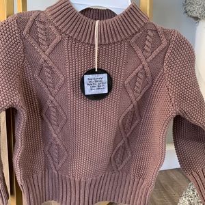 Gorgeous brown cable knit sweater, size 24 months, new with tags